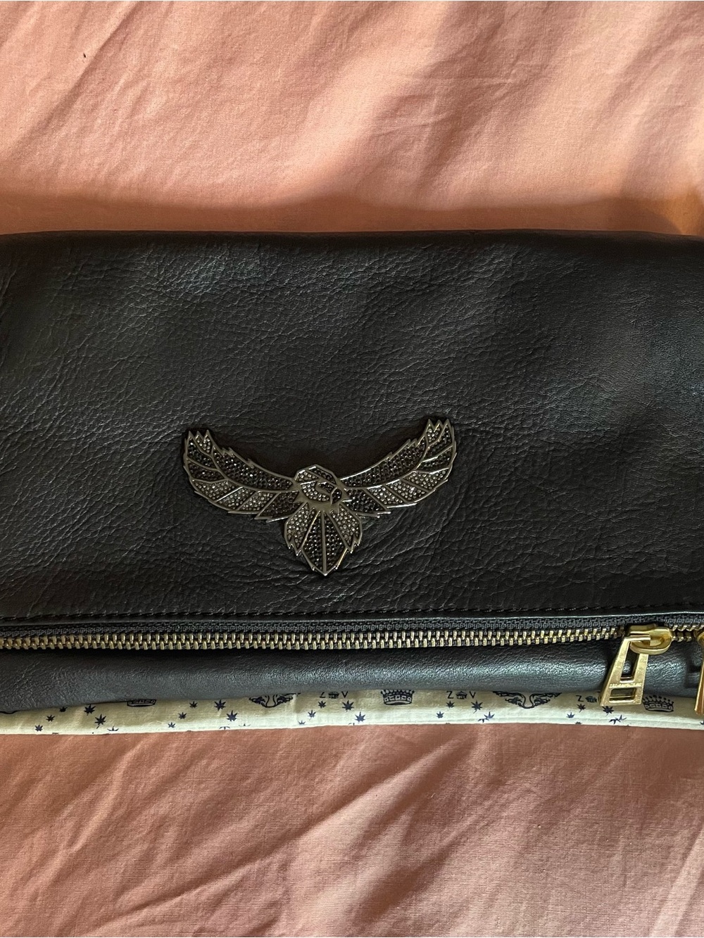 Zadig & Voltaire Black Embossed Leather Accessory